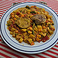 Filet mignon de porc et macédoine de légumes au curry