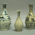 Three decorated yuhuchun bottles. Late 15th/Early 16th Century