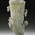 Rare rython couvert en jade, dynastie qing, xviiie siècle