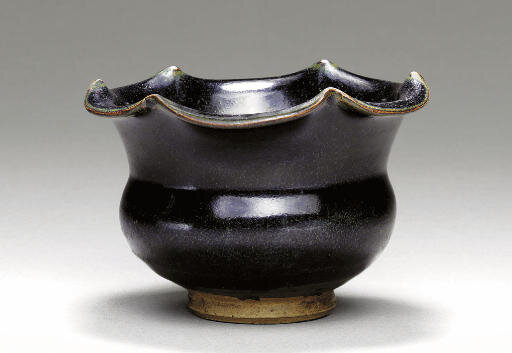 An unusual black-glazed foliate-rimmed bowl, Northern Song dynasty, 10th-12th century 