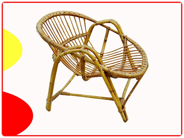 fauteuil en rotin vintage 1960