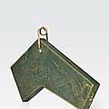 An imperial gilt-decorated spinach jade musical chime, qing. dated qianlong 29th year, 1764