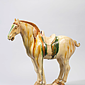 A small sancai-glazed standing horse, Tang dynasty (618-907)