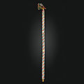 An enamelled and diamond-set staff, india, 19th century