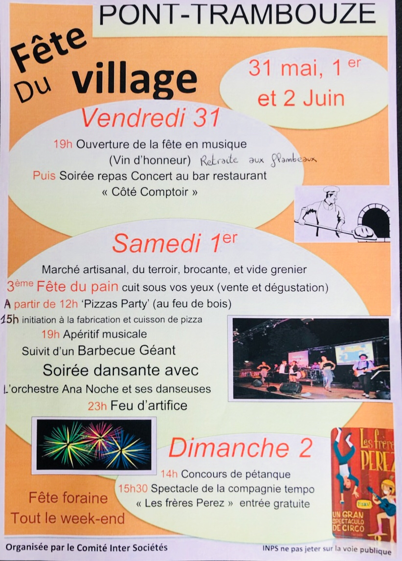 Fête du village et fête du pain 31/1er et 2 Juin - PONT TRAMBOUZE Inter ...