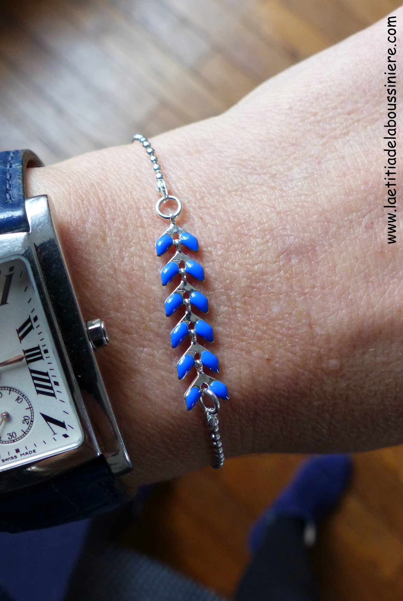 Bracelet César (bleu nuit, argenté) - 16 €