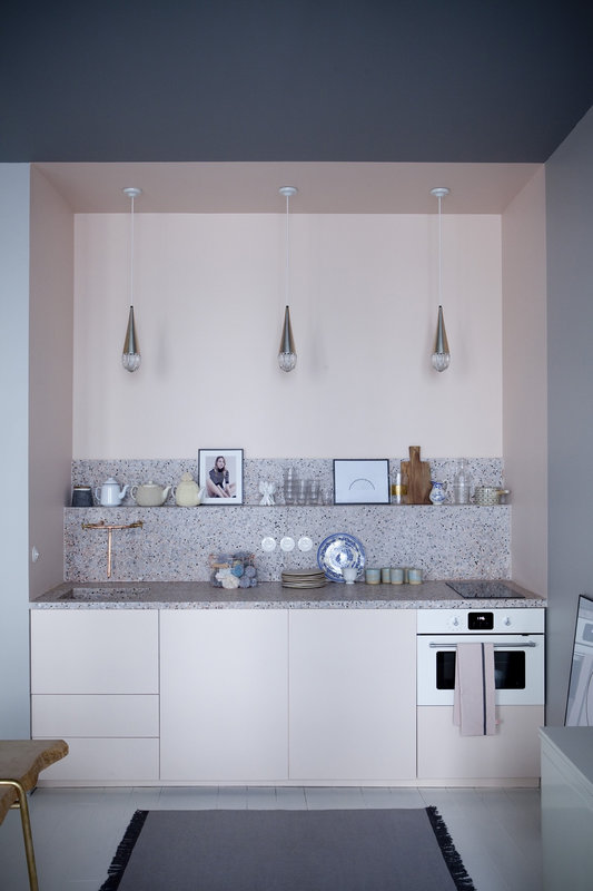 Light-pink-one-wall-kitchen