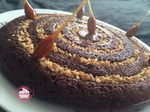 Gateau Au Chocolat Avec Amandes Caramelisees Et Pralin Les Douceurs De Marie