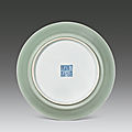 A celadon-glazed dish. daoguang period, qing dynasty