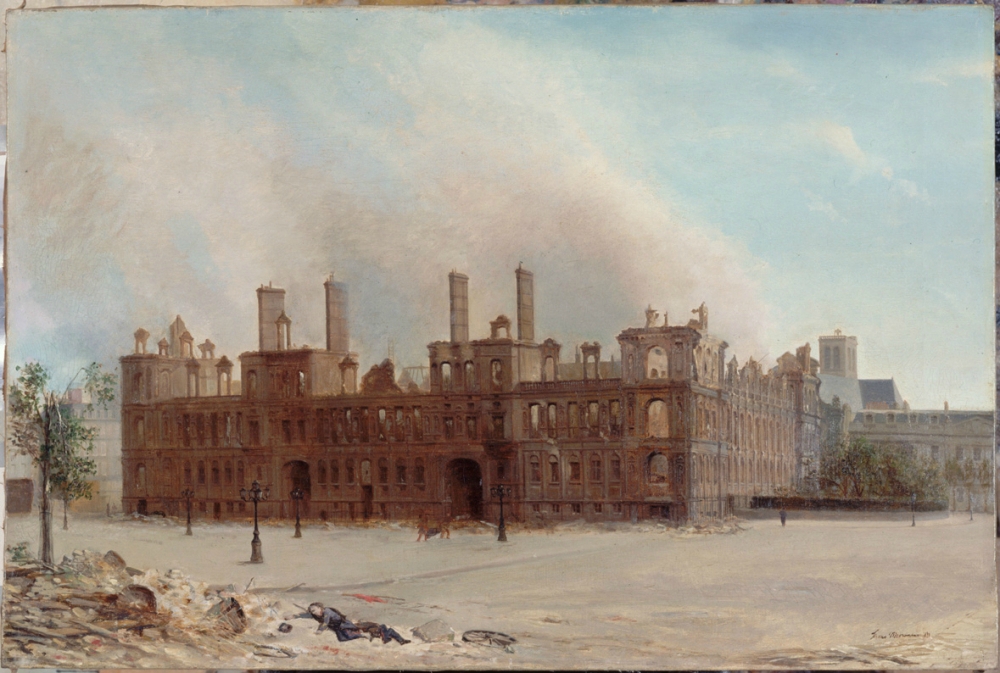 Moormans, L'hôtel de ville après l'incendie de 1871 (1871)