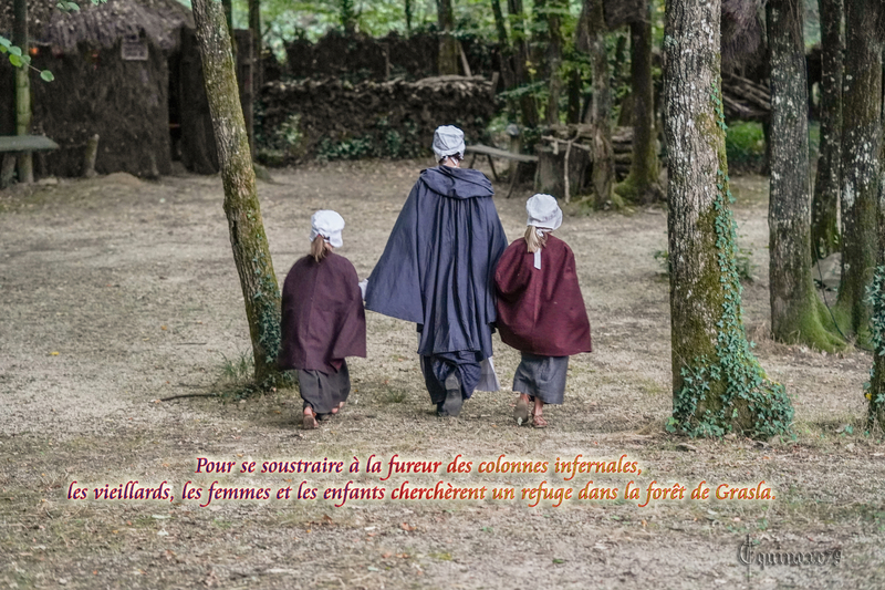Pour se soustraire à la fureur des colonnes infernales, les vieillards, les femmes et les enfants cherchèrent un refuge dans la forêt de Grasla