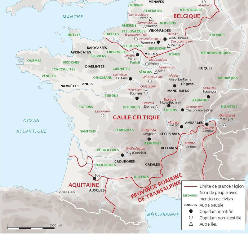 Carte Archéologique De La Gaule Pdf carte de la Gaule, selon César - Profs d'Histoire lycée Claude Lebois
