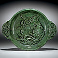 A rare large spinach-green jade marriage bowl, qianlong period (1736-1795)