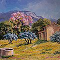 Printemps en Provence ,mas et puits/ Format 4F (33x24) 170€ / Atelier A.Rivière.