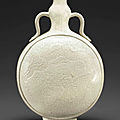A small soft-paste porcelain moon flask, 18th-19th century