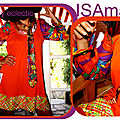 Robe/tunique/haut de maille jersey trapèze orange seventies 