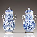 A pair of baluster vases, chinese porcelain, kangxi period (1662-1722)