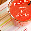 Smoothie carotte, pomme, fraise & gingembre