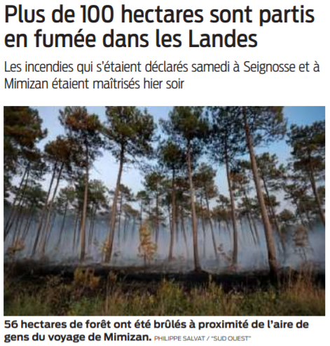 2021 08 30 SO Plus de 100 hectares sont partis en fumée dans les Landes