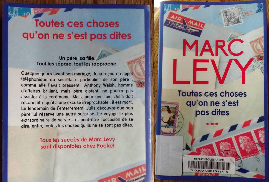 Toutes ces choses qu'on ne s'est pas dites, de Marc Lévy Chez Plouf Toutes ces choses qu'on ne s'est pas dites, de Marc Lévy Chez Plouf