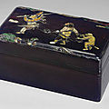 A rare embellished zitan rectangular box and cover, 17th-18th century