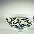 Bowl with flower branches, Wanli mark and period, c