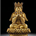 A superbly cast gilt-bronze figure of avalokiteshvara, ming dynasty, 16th century