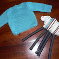 Pull bleu selon Phildar et Patachon le fripon