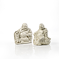 Deux statuettes en porcelaine blanc de chine, chine, dynastie qing, xixe siècle
