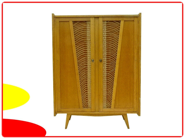 Armoire penderie vintage 1960 rotin V - Meubles déco vintage design ... Armoire penderie vintage 1960 rotin V - Meubles déco vintage design ...