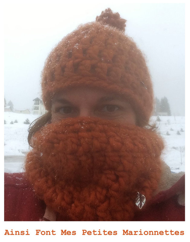 bonnet crochet orange 2