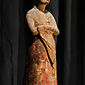 A painted pottery figure of a lady, Sui Dynasty (589-618 AD)