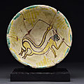 Nishapur slipware bowl depicting lion, persia (nishapur), ca. 10th-11th century ad