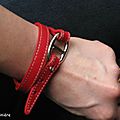 Le bracelet double tour Grain de Café rouge de Laurence
