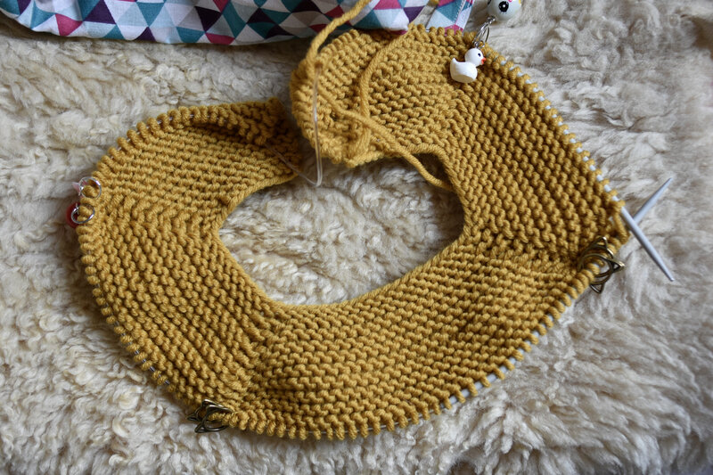 Restez calme et garder crocheter-sac épaule coton naturel-design rose