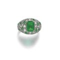 Emerald and diamond ring, suzanne belperron, 1942
