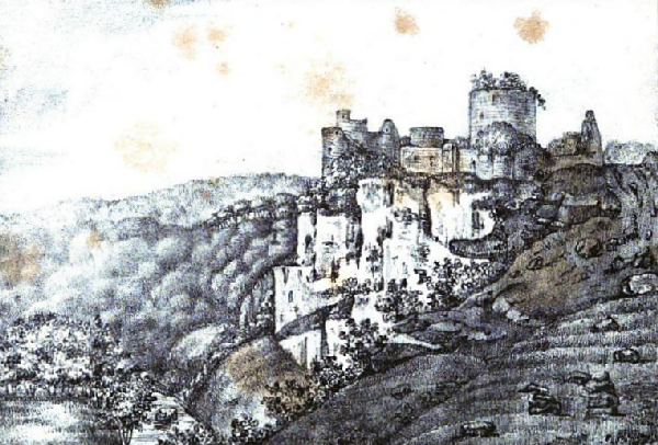 Lithographie du château de Mervent issue de la revue Anglo-française, vol
