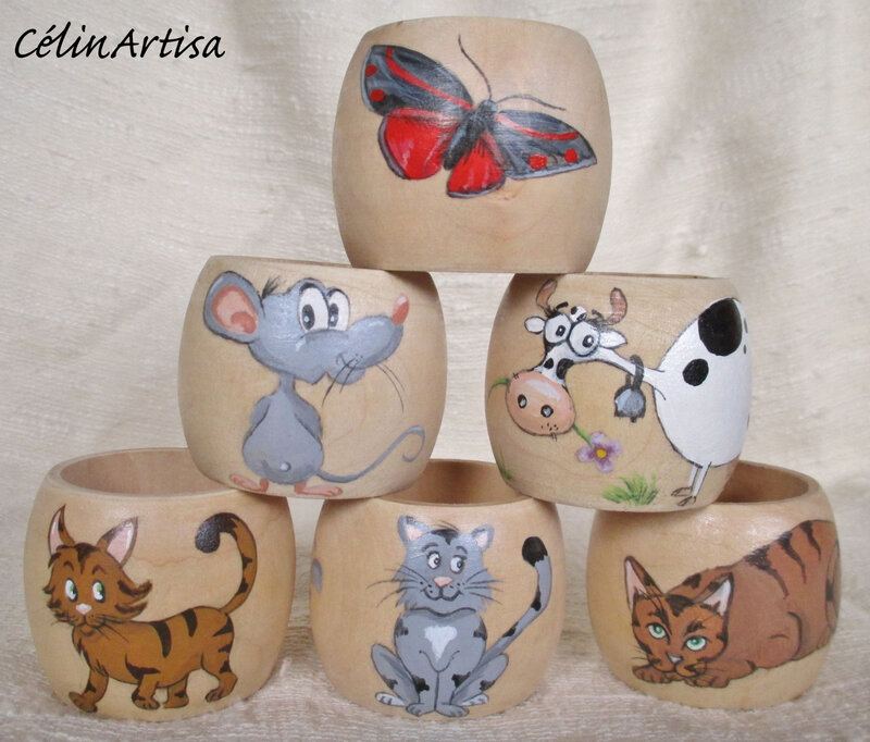 Ronds de serviette "Animaux"