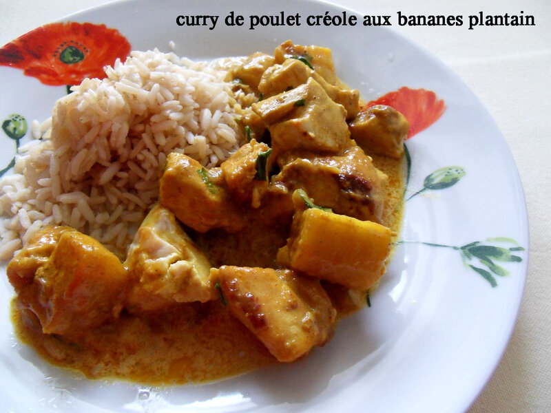 Curry De Poulet Creole Aux Banane Plantain Recettes Voyageuses