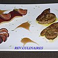 escalopes de foie gras poêlées, saveur autour de la figue et combava