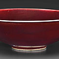 An unusual large copper-red-glazed bowl, 18th-19th century