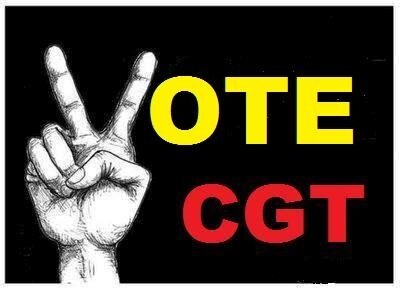 Vote main CGT rouge jaune