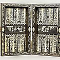 Jeu de trictrac en ébène et ivoire gravé, italie du nord, vers 1600