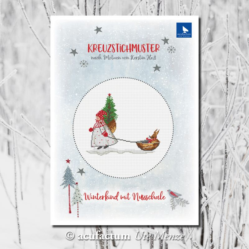 winterkind mit nussschale