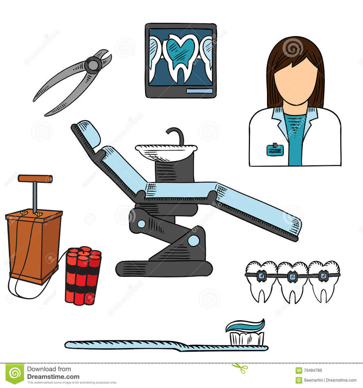 dentiste-avec-des-outils-et-le-croquis-coloré-par-équipements-70484789 2