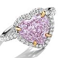 Fancy intense purple-pink diamond and diamond ring