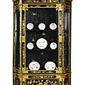 An italian chinoiserie lacquered and parcel-gilt vitrine cabinet by luigi zampini and dated 1861, florentine