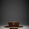 A rare black lacquer bowl stand, song dynasty (960-1279)