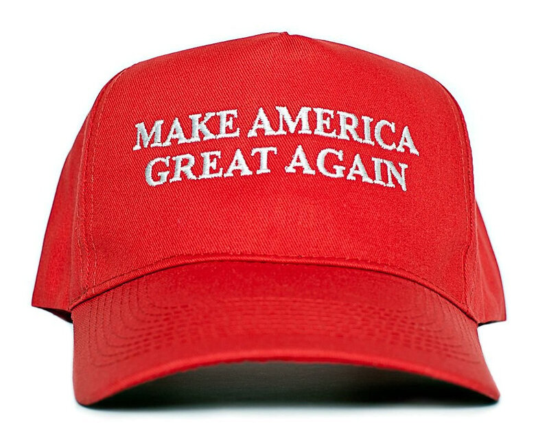 Donald Trump logo on a cap make America great again