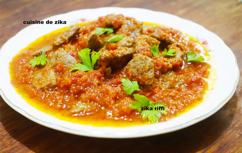 émincé de veau au coulis de tomates